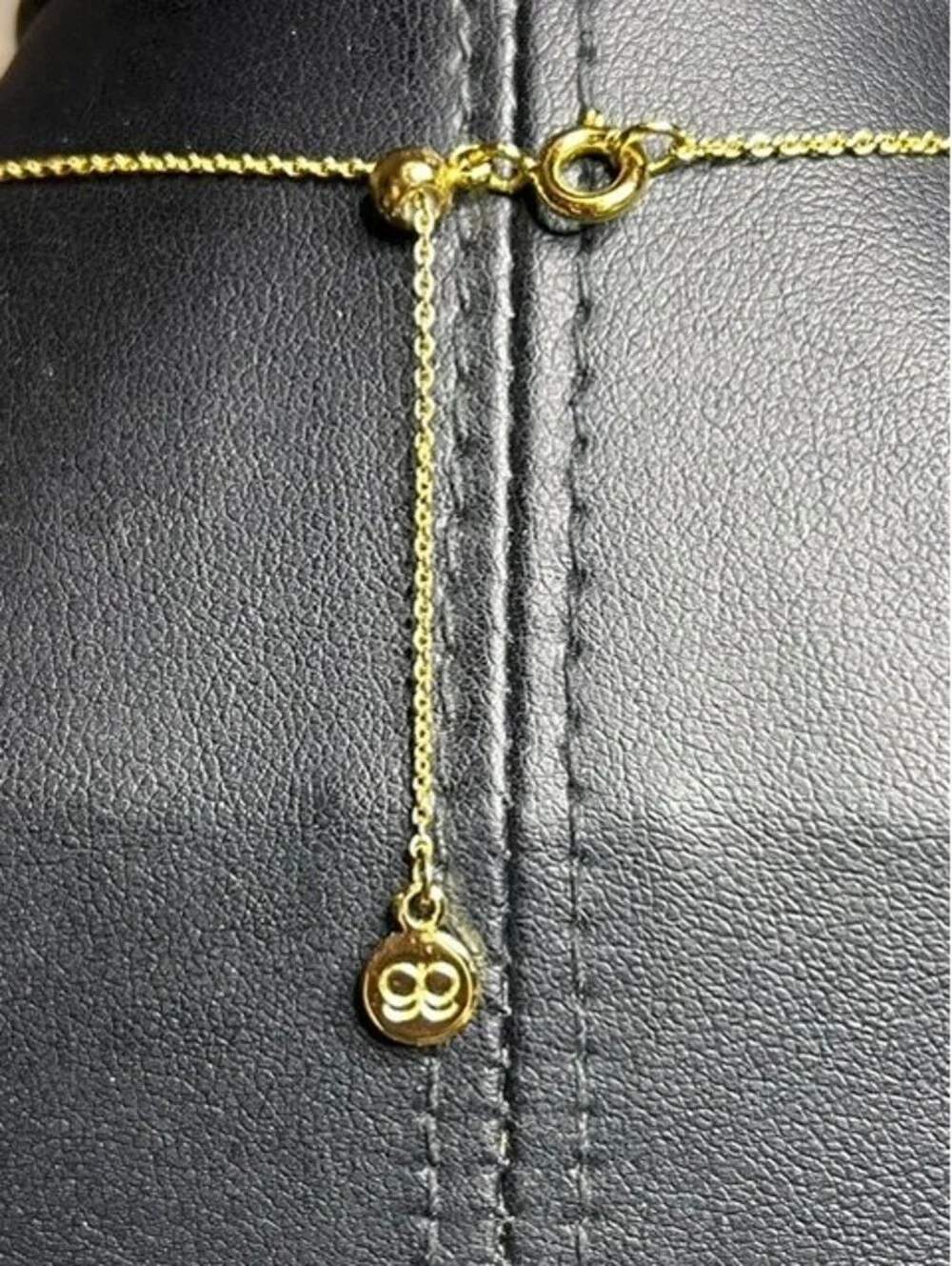 B6580 Gorjana Gold Plated hammered Spike & bead  Necklace 18